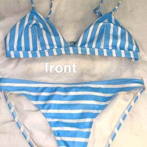 SHEIN BLUE & WHITE STRIPED BIKINI !!
